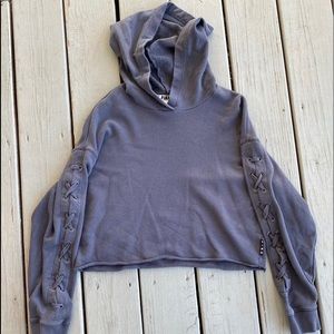 Pink VS Grey Croptop With Braided Arm